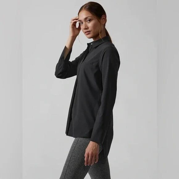 Athleta Urbanite Button Down Top in Black - Picture 7 of 7